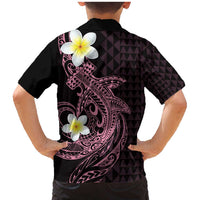 Aloha Hammerhead Shark Family Matching Mermaid Dress and Hawaiian Shirt Vivacious Pink Hawaiian Kakau Tribal Tattoo LT9 - Polynesian Pride