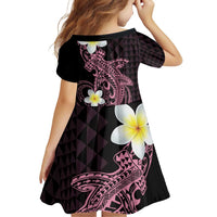 Aloha Hammerhead Shark Family Matching Puletasi and Hawaiian Shirt Vivacious Pink Hawaiian Kakau Tribal Tattoo LT9 - Polynesian Pride