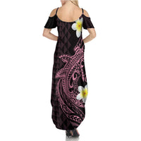 Aloha Hammerhead Shark Family Matching Summer Maxi Dress and Hawaiian Shirt Vivacious Pink Hawaiian Kakau Tribal Tattoo LT9 - Polynesian Pride