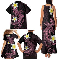 Aloha Hammerhead Shark Family Matching Tank Maxi Dress and Hawaiian Shirt Vivacious Pink Hawaiian Kakau Tribal Tattoo LT9 - Polynesian Pride