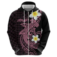 Aloha Hammerhead Shark Hoodie Vivacious Pink Hawaiian Kakau Tribal Tattoo LT9 - Polynesian Pride