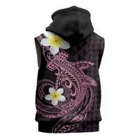 Aloha Hammerhead Shark Sleeveless Zip Hoodie Vivacious Pink Hawaiian Kakau Tribal Tattoo LT9 - Polynesian Pride