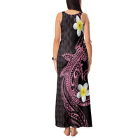 Aloha Hammerhead Shark Tank Maxi Dress Vivacious Pink Hawaiian Kakau Tribal Tattoo LT9 - Polynesian Pride