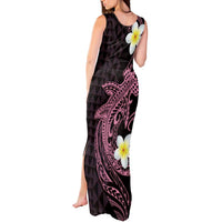 Aloha Hammerhead Shark Tank Maxi Dress Vivacious Pink Hawaiian Kakau Tribal Tattoo LT9 - Polynesian Pride