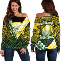 The Kuki's Cook Islands Rugby Off Shoulder Sweater Be Unique Vibe Black LT9 Women Black - Polynesian Pride