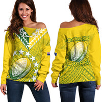 The Kuki's Cook Islands Rugby Off Shoulder Sweater Be Unique Vibe Yellow LT9 Women Yellow - Polynesian Pride
