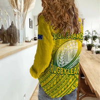 The Kuki's Cook Islands Rugby Women Casual Shirt Be Unique Vibe Yellow LT9 - Polynesian Pride