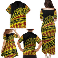 Personalised Tonga Ha apai High School Family Matching Puletasi and Hawaiian Shirt Ngatu Fonulei Pattern LT9 - Polynesian Pride