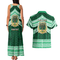 Personalised Tonga Saineha High School Couples Matching Tank Maxi Dress and Hawaiian Shirt Polynesian Ngatu Tribal