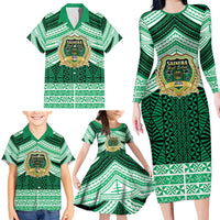 Personalised Tonga Saineha High School Family Matching Long Sleeve Bodycon Dress and Hawaiian Shirt Polynesian Ngatu Tribal