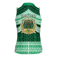 Personalised Tonga Saineha High School Women Sleeveless Polo Shirt Polynesian Ngatu Tribal LT9 - Polynesian Pride