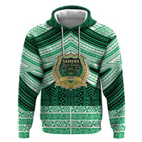 Personalised Tonga Saineha High School Zip Hoodie Polynesian Ngatu Tribal