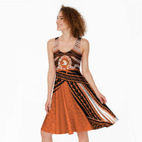 Personalised Tonga Tailulu College Midi Dress Polynesian Ngatu Tribal - Polynesian Pride