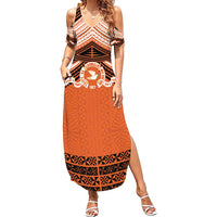 Personalised Tonga Tailulu College Summer Maxi Dress Polynesian Ngatu Tribal