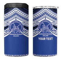 Personalised Tonga Taufa'ahau Pilolevu College 4 in 1 Can Cooler Tumbler Polynesian Ngatu Tribal LT9 One Size: 16 oz Blue - Polynesian Pride