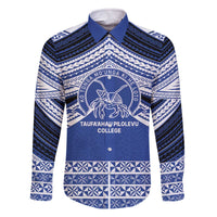 Personalised Tonga Taufa'ahau Pilolevu College Family Matching Off The Shoulder Long Sleeve Dress and Hawaiian Shirt Polynesian Ngatu Tribal