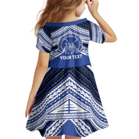 Personalised Tonga Taufa'ahau Pilolevu College Kid Short Sleeve Dress Polynesian Ngatu Tribal LT9 - Polynesian Pride