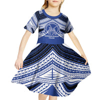 Personalised Tonga Taufa'ahau Pilolevu College Kid Short Sleeve Dress Polynesian Ngatu Tribal LT9 - Polynesian Pride