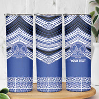 Personalised Tonga Taufa'ahau Pilolevu College Skinny Tumbler Polynesian Ngatu Tribal LT9 - Polynesian Pride