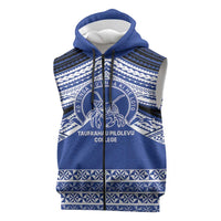 Personalised Tonga Taufa'ahau Pilolevu College Sleeveless Zip Hoodie Polynesian Ngatu Tribal LT9 Blue - Polynesian Pride