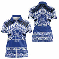 Personalised Tonga Taufa'ahau Pilolevu College Women Polo Shirt Polynesian Ngatu Tribal LT9 - Polynesian Pride