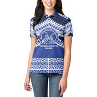 Personalised Tonga Taufa'ahau Pilolevu College Women Polo Shirt Polynesian Ngatu Tribal LT9 - Polynesian Pride