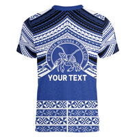 Personalised Tonga Taufa'ahau Pilolevu College Women V-Neck T-Shirt Polynesian Ngatu Tribal LT9 - Polynesian Pride