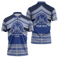 Personalised Tonga Taufa'ahau Pilolevu College Zipper Polo Shirt Polynesian Ngatu Tribal LT9 - Polynesian Pride
