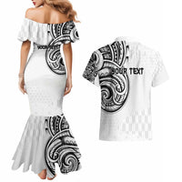 Hawaii and Japanese Culture Personalised Couples Matching Mermaid Dress and Hawaiian Shirt With Polynesian Tribal Tattoo Style LT9 - Polynesian Pride