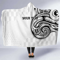 Hawaii and Japanese Culture Personalised Hooded Blanket With Polynesian Tribal Tattoo Style LT9 One Size White - Polynesian Pride