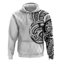Hawaii and Japanese Culture Personalised Hoodie With Polynesian Tribal Tattoo Style LT9 Zip Hoodie White - Polynesian Pride