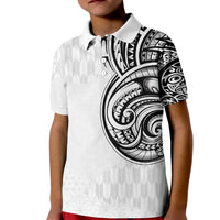 Hawaii and Japanese Culture Personalised Kid Polo Shirt With Polynesian Tribal Tattoo Style LT9 Kid White - Polynesian Pride