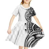 Hawaii and Japanese Culture Personalised Kid Short Sleeve Dress With Polynesian Tribal Tattoo Style LT9 - Polynesian Pride