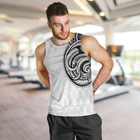 Hawaii and Japanese Culture Personalised Men Tank Top With Polynesian Tribal Tattoo Style LT9 White - Polynesian Pride