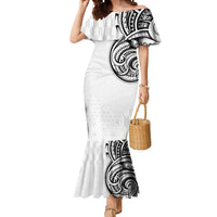 Hawaii and Japanese Culture Personalised Mermaid Dress With Polynesian Tribal Tattoo Style LT9 Women White - Polynesian Pride