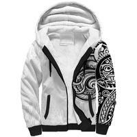 Hawaii and Japanese Culture Personalised Sherpa Hoodie With Polynesian Tribal Tattoo Style LT9 Unisex White - Polynesian Pride