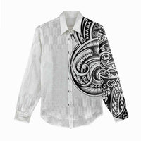 Hawaii and Japanese Culture Personalised Women Casual Shirt With Polynesian Tribal Tattoo Style