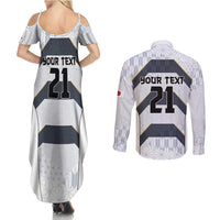 Japan Pacific Rugby 2022-23 Custom Couples Matching Summer Maxi Dress and Long Sleeve Button Shirt Black Sakura Japanese Wave Pattern