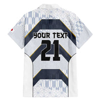 Japan Pacific Rugby 2022-23 Custom Family Matching Off Shoulder Short Dress and Hawaiian Shirt Black Sakura Japanese Wave Pattern