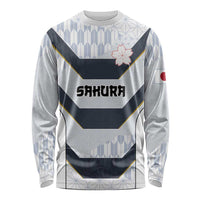 Japan Pacific Rugby 2022-23 Custom Long Sleeve Shirt Black Sakura Japanese Wave Pattern