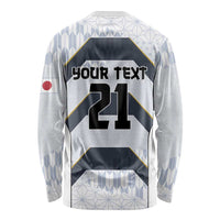 Japan Pacific Rugby 2022-23 Custom Long Sleeve Shirt Black Sakura Japanese Wave Pattern