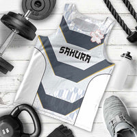 Japan Pacific Rugby 2022-23 Custom Men Tank Top Black Sakura Japanese Wave Pattern