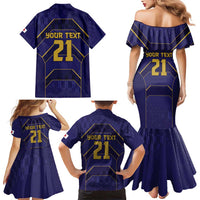 Japan Pacific Rugby 2022-23 Custom Family Matching Mermaid Dress and Hawaiian Shirt Blue Sakura Japanese Wave Pattern LT9 - Polynesian Pride