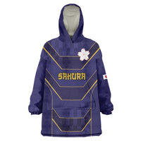 Japan Pacific Rugby 2022-23 Custom Wearable Blanket Hoodie Blue Sakura Japanese Wave Pattern