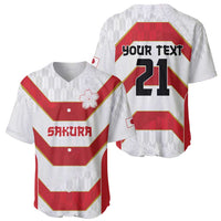 Japan Pacific Rugby 2022-23 Custom Baseball Jersey Red Sakura Japanese Wave Pattern