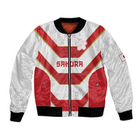Japan Pacific Rugby 2022-23 Custom Bomber Jacket Red Sakura Japanese Wave Pattern