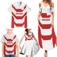 Japan Pacific Rugby 2022-23 Custom Family Matching Summer Maxi Dress and Hawaiian Shirt Red Sakura Japanese Wave Pattern LT9 - Polynesian Pride