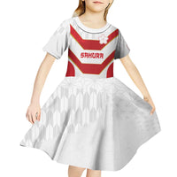 Japan Pacific Rugby 2022-23 Custom Kid Short Sleeve Dress Red Sakura Japanese Wave Pattern