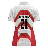 Japan Pacific Rugby 2022-23 Custom Women Polo Shirt Red Sakura Japanese Wave Pattern