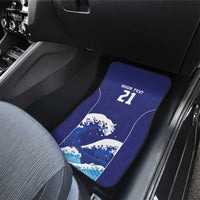 Japan Pacific Rugby Custom Car Mats Go Sakura Japanese Wave Pattern